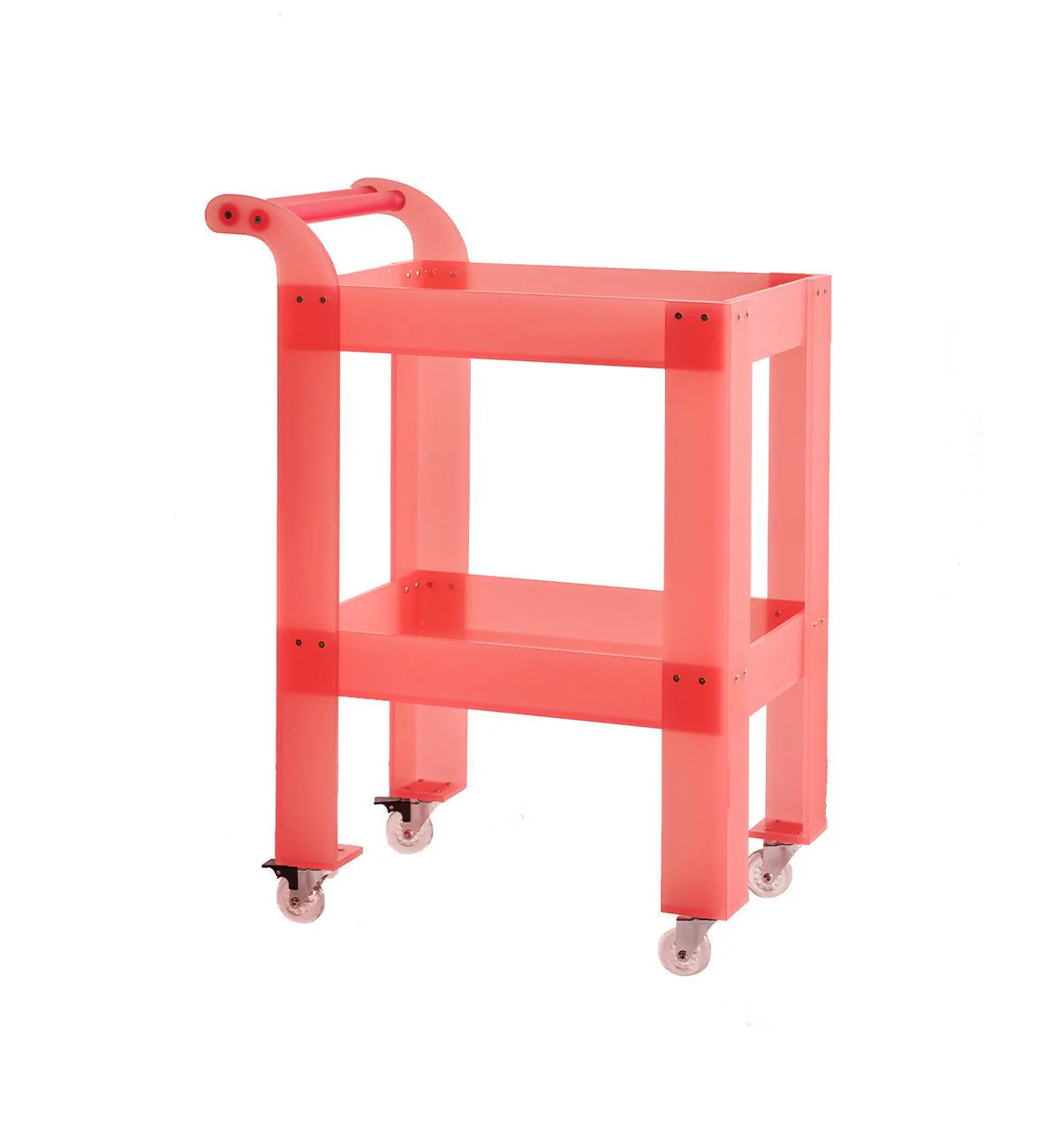 Acrylic Bar Cart in Pink - Image 5