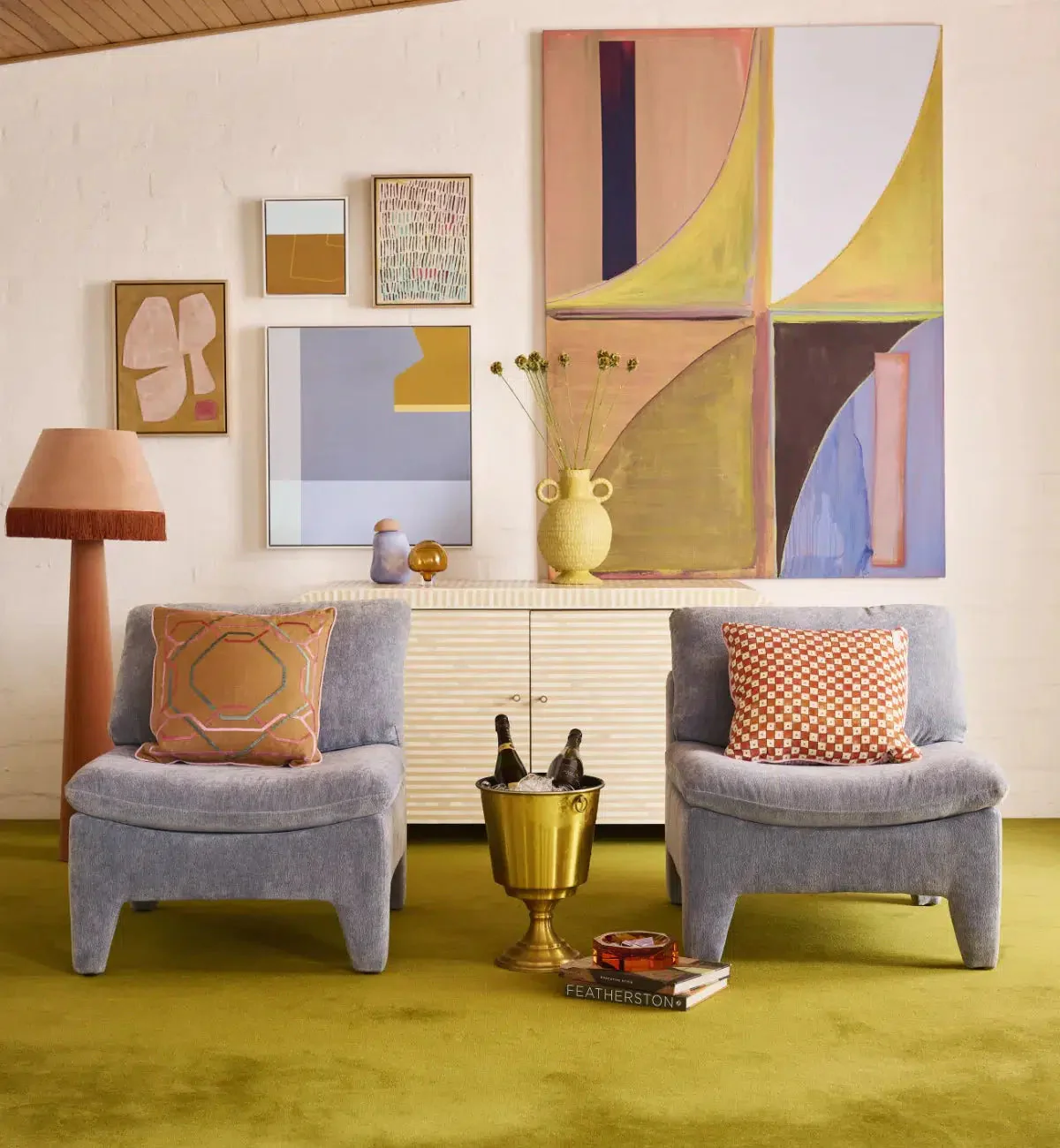 Brady Floor Lamp In Apricot - Image 4