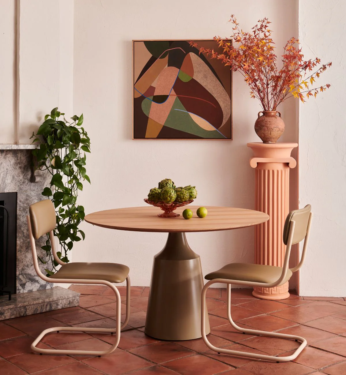 Strut Dining Chair In Khaki Leather - Image 3
