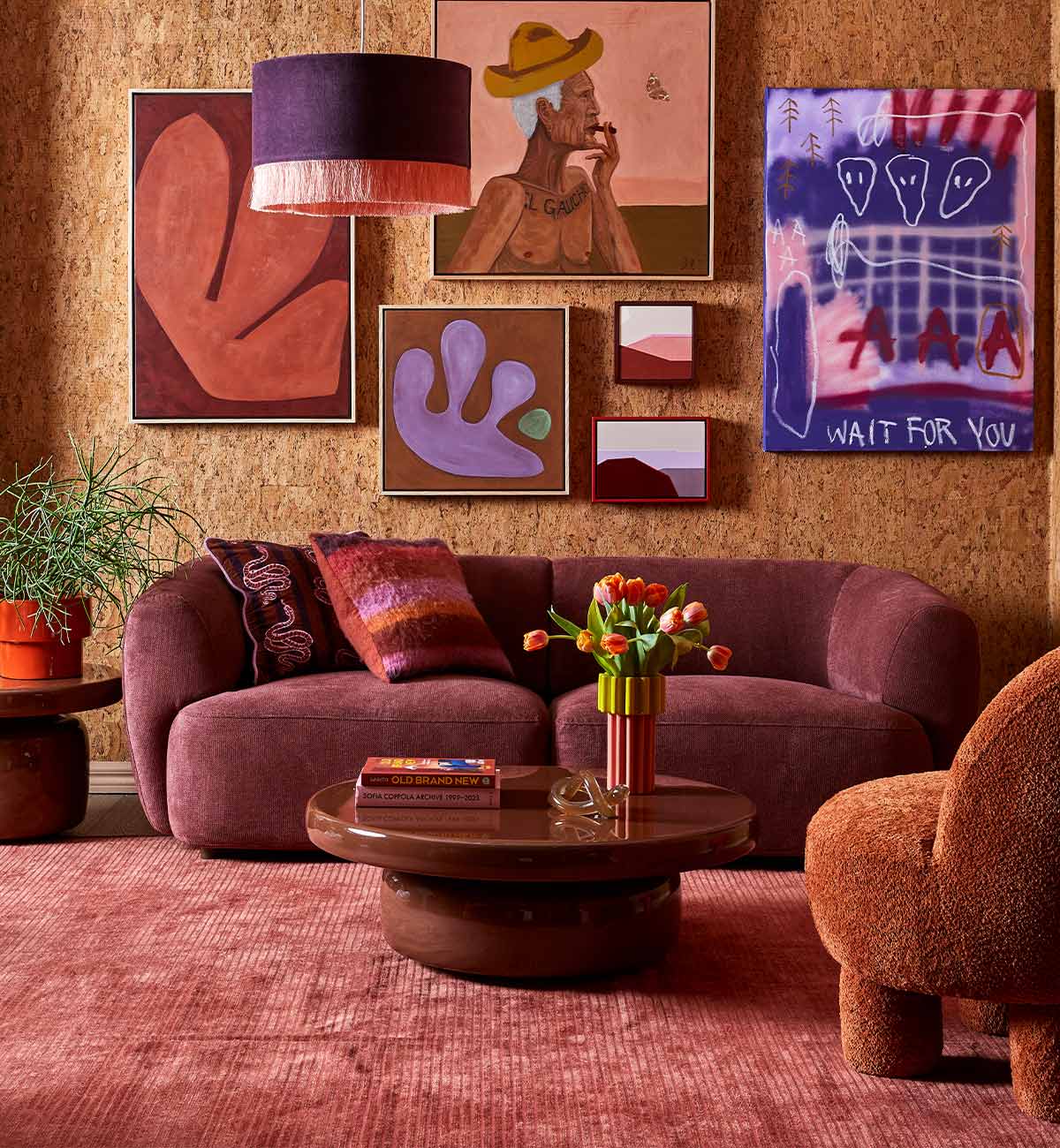 Sunday Sofa RHF Chair With Arm In Plum - Image 5
