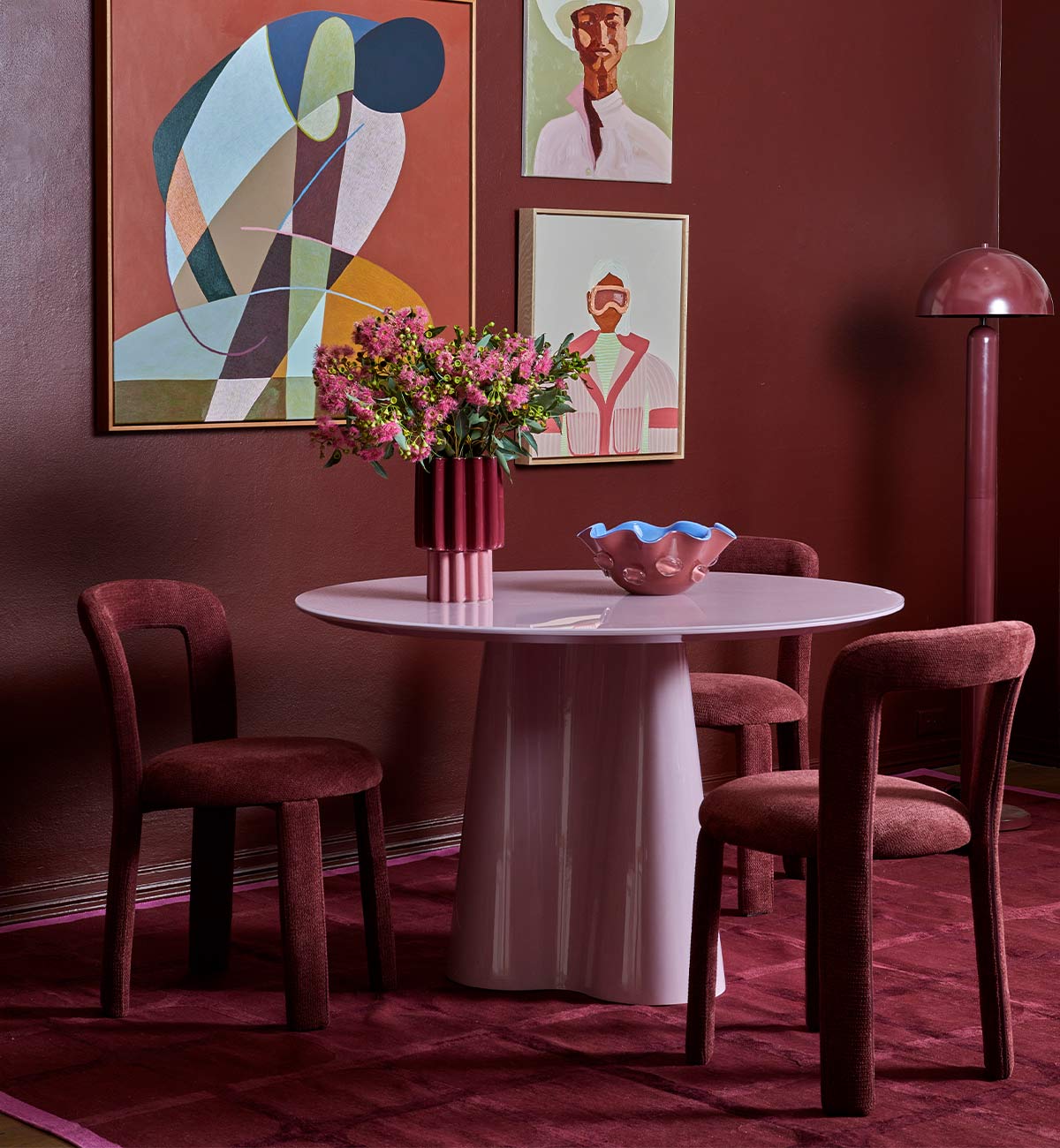 Supper Club Glossy Round Dining Table in Sweetpea - Image 2