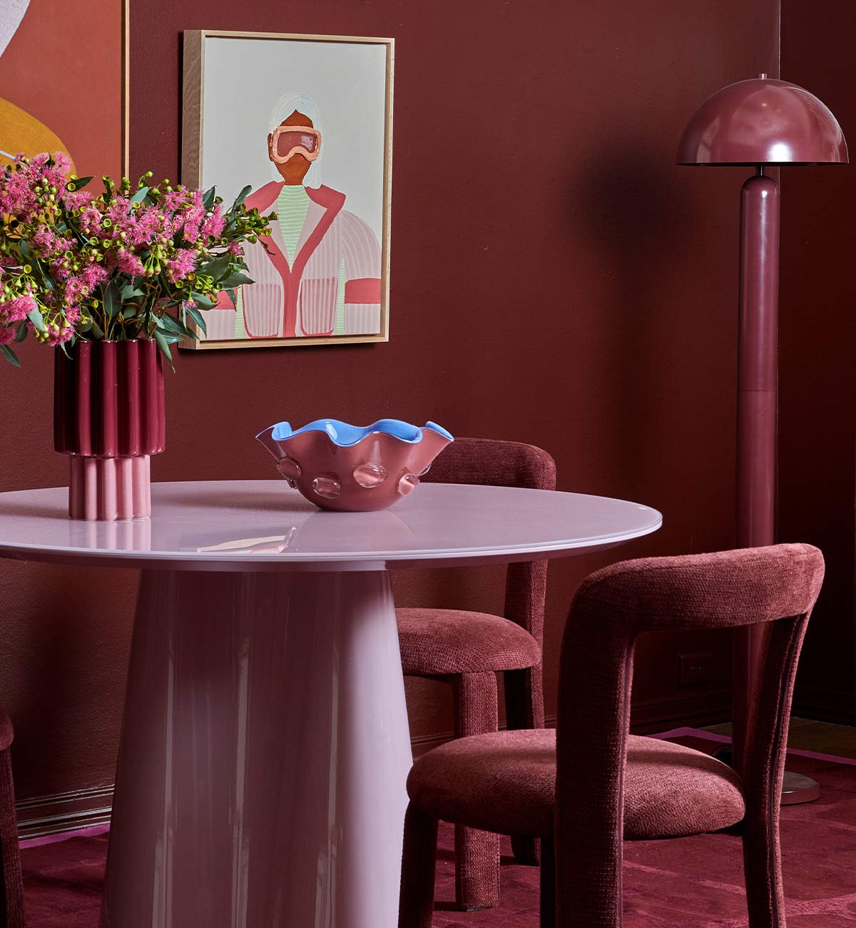 Supper Club Glossy Round Dining Table in Sweetpea - Image 3